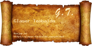 Glaser Teobalda névjegykártya